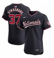 Men Washington Nationals 37 Stephen Strasburg Navy Alternate Elite Stitched Baseball Jersey