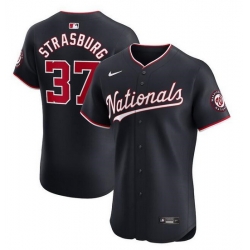 Men Washington Nationals 37 Stephen Strasburg Navy Alternate Elite Stitched Baseball Jersey