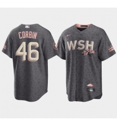 Men Washington Nationals 46 Patrick Corbin 2022 Grey City Connect Cherry Blossom Cool Base Stitched jersey Men Washington Nationals 46 Patrick Corbin 2022 Grey City Connect Cherry Blossom Cool Base Stitched jersey