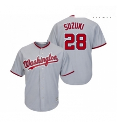 Mens Washington Nationals 28 Kurt Suzuki Replica Grey Road Cool Base Baseball Jersey Mens Washington Nationals 28 Kurt Suzuki Replica Grey Road Cool Base Baseball Jersey