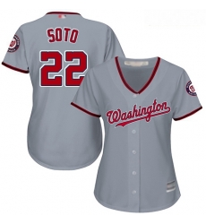 Nationals #22 Juan Soto Grey Road Women Stitched Baseball Jersey Nationals #22 Juan Soto Grey Road Women Stitched Baseball Jersey