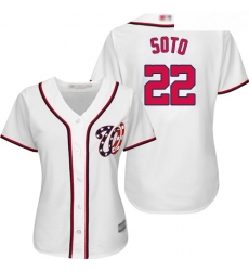 Nationals #22 Juan Soto White Home Women Stitched Baseball Jersey Nationals #22 Juan Soto White Home Women Stitched Baseball Jersey