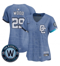Women Washington Nationals 29 James Wood Blue 2025 City Connect Limited Stitched Baseball Jersey
