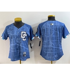 Women Washington Nationals Blank Blue 2025 City Connect Limited Stitched Baseball Jersey