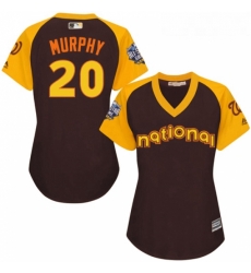 Womens Majestic Washington Nationals 20 Daniel Murphy Authentic Brown 2016 All Star National League BP Cool Base MLB Jersey Womens Majestic Washington Nationals 20 Daniel Murphy Authentic Brown 2016 All Star National League BP Cool Base MLB Jersey