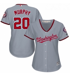 Womens Majestic Washington Nationals 20 Daniel Murphy Replica Grey Road Cool Base MLB Jersey Womens Majestic Washington Nationals 20 Daniel Murphy Replica Grey Road Cool Base MLB Jersey