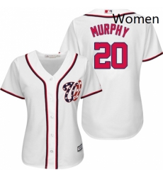 Womens Majestic Washington Nationals 20 Daniel Murphy Replica White Home Cool Base MLB Jersey Womens Majestic Washington Nationals 20 Daniel Murphy Replica White Home Cool Base MLB Jersey