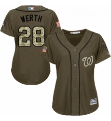 Womens Majestic Washington Nationals 28 Jayson Werth Authentic Green Salute to Service MLB Jersey Womens Majestic Washington Nationals 28 Jayson Werth Authentic Green Salute to Service MLB Jersey