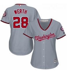 Womens Majestic Washington Nationals 28 Jayson Werth Replica Grey Road Cool Base MLB Jersey Womens Majestic Washington Nationals 28 Jayson Werth Replica Grey Road Cool Base MLB Jersey