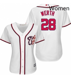 Womens Majestic Washington Nationals 28 Jayson Werth Replica White MLB Jersey Womens Majestic Washington Nationals 28 Jayson Werth Replica White MLB Jersey