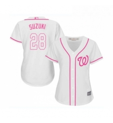 Womens Washington Nationals 28 Kurt Suzuki Replica White Fashion Cool Base Baseball Jersey Womens Washington Nationals 28 Kurt Suzuki Replica White Fashion Cool Base Baseball Jersey