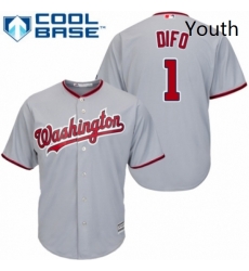 Youth Majestic Washington Nationals 1 Wilmer Difo Replica Grey Road Cool Base MLB Jersey Youth Majestic Washington Nationals 1 Wilmer Difo Replica Grey Road Cool Base MLB Jersey