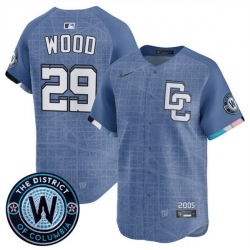 Youth Washington Nationals 29 James Wood Blue 2025 City Connect Limited Stitched Baseball Jersey