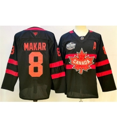 Men Canada 8 Cale Makar Black 2025 4 Nations Face Off Premium With A Patch Stitched Jersey