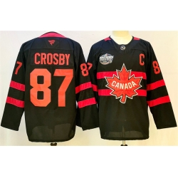 Men Canada 87 Sidney Crosby Black 2025 4 Nations Face Off Premium With C Patch Stitched Jersey