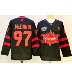 Men Canada 97 Connor McDavid Black 2025 4 Nations Face Off Premium With A Patch Stitched Jersey