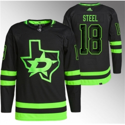 Men Dallas Stars 18 Sam Steel Black Stitched Jersey