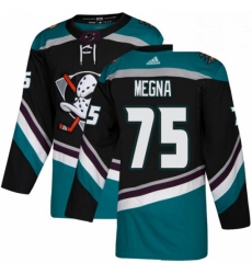 Mens Adidas Anaheim Ducks 75 Jaycob Megna Authentic Black Teal Third NHL Jersey Mens Adidas Anaheim Ducks 75 Jaycob Megna Authentic Black Teal Third NHL Jersey