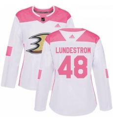 Womens Adidas Anaheim Ducks 48 Isac Lundestrom Authentic White Pink Fashion NHL Jersey Womens Adidas Anaheim Ducks 48 Isac Lundestrom Authentic White Pink Fashion NHL Jersey