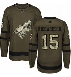 Youth Adidas Arizona Coyotes 15 Brad Richardson Premier Green Salute to Service NHL Jersey Youth Adidas Arizona Coyotes 15 Brad Richardson Premier Green Salute to Service NHL Jersey