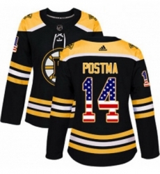 Womens Adidas Boston Bruins 14 Paul Postma Authentic Black USA Flag Fashion NHL Jersey Womens Adidas Boston Bruins 14 Paul Postma Authentic Black USA Flag Fashion NHL Jersey