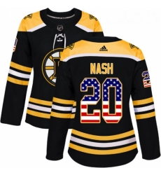 Womens Adidas Boston Bruins 20 Riley Nash Authentic Black USA Flag Fashion NHL Jersey Womens Adidas Boston Bruins 20 Riley Nash Authentic Black USA Flag Fashion NHL Jersey