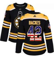 Womens Adidas Boston Bruins 42 David Backes Authentic Black USA Flag Fashion NHL Jersey Womens Adidas Boston Bruins 42 David Backes Authentic Black USA Flag Fashion NHL Jersey