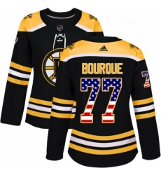 Womens Adidas Boston Bruins 77 Ray Bourque Authentic Black USA Flag Fashion NHL Jersey Womens Adidas Boston Bruins 77 Ray Bourque Authentic Black USA Flag Fashion NHL Jersey