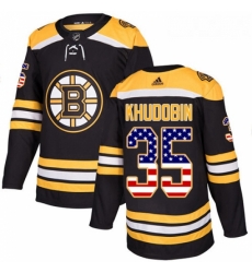 Youth Adidas Boston Bruins 35 Anton Khudobin Authentic Black USA Flag Fashion NHL Jersey Youth Adidas Boston Bruins 35 Anton Khudobin Authentic Black USA Flag Fashion NHL Jersey