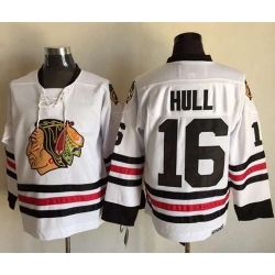 Chicago Blackhawks #16 Bobby Hull White CCM Throwback Stitched NHL Jersey