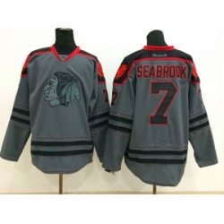 NHL chicago blackhawks #7 Brent Seabrook Charcoal Cross Check Jerseys