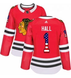 Womens Adidas Chicago Blackhawks 1 Glenn Hall Authentic Red USA Flag Fashion NHL Jersey Womens Adidas Chicago Blackhawks 1 Glenn Hall Authentic Red USA Flag Fashion NHL Jersey