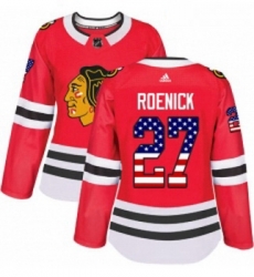 Womens Adidas Chicago Blackhawks 27 Jeremy Roenick Authentic Red USA Flag Fashion NHL Jersey Womens Adidas Chicago Blackhawks 27 Jeremy Roenick Authentic Red USA Flag Fashion NHL Jersey