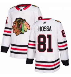 Womens Adidas Chicago Blackhawks 81 Marian Hossa Authentic White Away NHL Jersey Womens Adidas Chicago Blackhawks 81 Marian Hossa Authentic White Away NHL Jersey