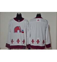 Men Colorado Avalanche Blank White 2020 21 Reverse Retro Adidas Jersey