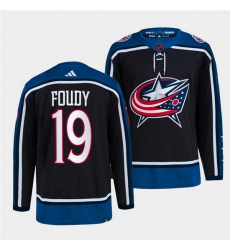Men Columbus Blue Jackets 19 Liam Foudy Navy 2022 Reverse Retro Stitched Jersey Men Columbus Blue Jackets 19 Liam Foudy Navy 2022 Reverse Retro Stitched Jersey