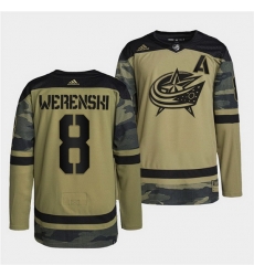 Men Columbus Blue Jackets 8 Zach Werenski 2022 Camo Military Appreciation Night Stitched jersey Men Columbus Blue Jackets 8 Zach Werenski 2022 Camo Military Appreciation Night Stitched jersey