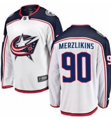Men Columbus Blue Jackets 90 Elvis Merzlikins White Adidas Jersey Men Columbus Blue Jackets 90 Elvis Merzlikins White Adidas Jersey