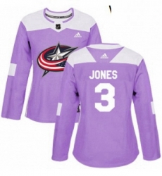 Womens Adidas Columbus Blue Jackets 3 Seth Jones Authentic Purple Fights Cancer Practice NHL Jersey Womens Adidas Columbus Blue Jackets 3 Seth Jones Authentic Purple Fights Cancer Practice NHL Jersey