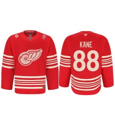 Men Detroit Red Wings 88 Patrick Kane Red 2025 Centennial Premium With 100 and P Patch Stitched Hockey Jersey