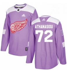 Mens Adidas Detroit Red Wings 72 Andreas Athanasiou Authentic Purple Fights Cancer Practice NHL Jersey Mens Adidas Detroit Red Wings 72 Andreas Athanasiou Authentic Purple Fights Cancer Practice NHL Jersey