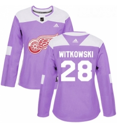 Womens Adidas Detroit Red Wings 28 Luke Witkowski Authentic Purple Fights Cancer Practice NHL Jersey Womens Adidas Detroit Red Wings 28 Luke Witkowski Authentic Purple Fights Cancer Practice NHL Jersey