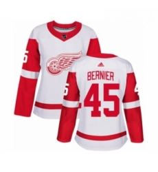 Womens Adidas Detroit Red Wings 45 Jonathan Bernier Authentic White Away NHL Jersey Womens Adidas Detroit Red Wings 45 Jonathan Bernier Authentic White Away NHL Jersey