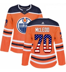 Womens Adidas Edmonton Oilers 70 Ryan McLeod Authentic Orange USA Flag Fashion NHL Jersey Womens Adidas Edmonton Oilers 70 Ryan McLeod Authentic Orange USA Flag Fashion NHL Jersey