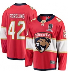 mens fanatics gustav forsling red florida panthers home breakaway player jersey 2025 stanley cup champions