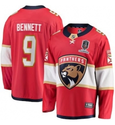 mens fanatics sam bennett red florida panthers home breakaway replica jersey 2025 stanley cup champions