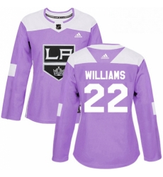 Womens Adidas Los Angeles Kings 22 Tiger Williams Authentic Purple Fights Cancer Practice NHL Jersey Womens Adidas Los Angeles Kings 22 Tiger Williams Authentic Purple Fights Cancer Practice NHL Jersey