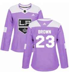 Womens Adidas Los Angeles Kings 23 Dustin Brown Authentic Purple Fights Cancer Practice NHL Jersey Womens Adidas Los Angeles Kings 23 Dustin Brown Authentic Purple Fights Cancer Practice NHL Jersey
