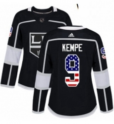 Womens Adidas Los Angeles Kings 9 Adrian Kempe Authentic Black USA Flag Fashion NHL Jersey Womens Adidas Los Angeles Kings 9 Adrian Kempe Authentic Black USA Flag Fashion NHL Jersey