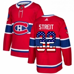 Mens Adidas Montreal Canadiens 32 Mark Streit Authentic Red USA Flag Fashion NHL Jersey 